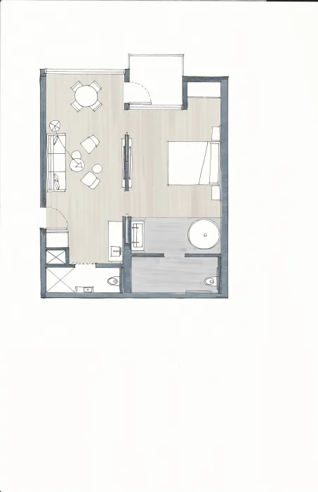 Suite plan for Harmon Guest House in Healdsburg, Ca 