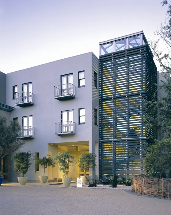 Hotel Healdsburg in Healdsburg, Ca at dusk.