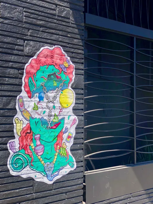 Street art on the exterior of David Baker Architects Office in Oakland, California.