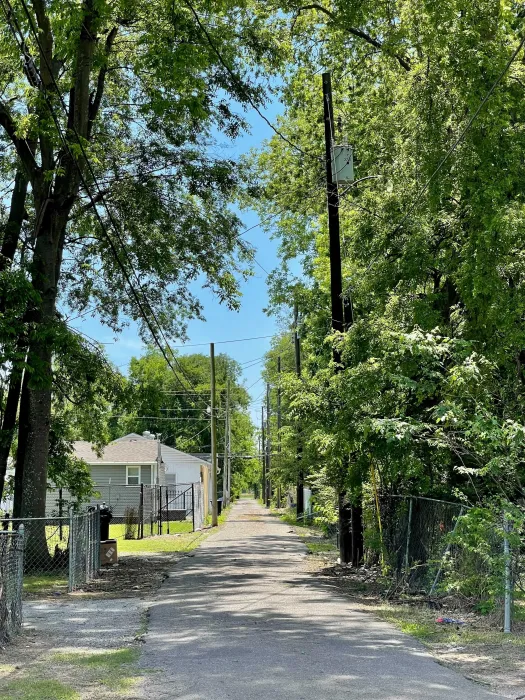 Alley at the future site of Ensley Mixed-Use Neighborhood in Birmingham, Alabama.