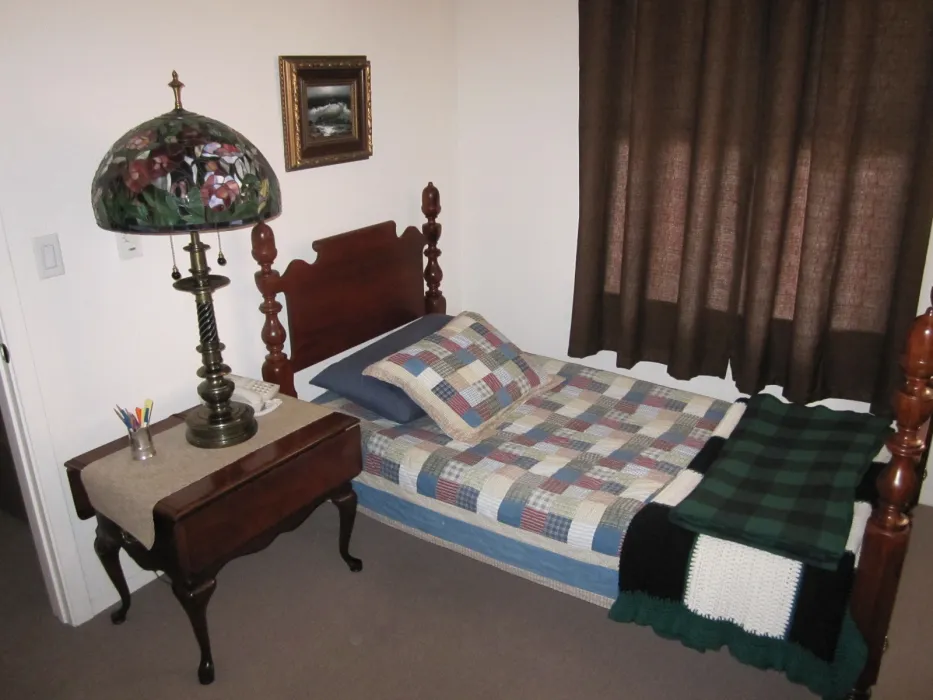 Bedroom inside a unit at Mabuhay Court in San Jose, Ca.