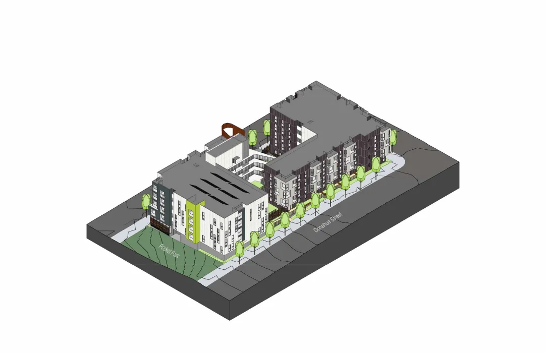 Model of Pacific Pointe Apartments in San Francisco, CA.