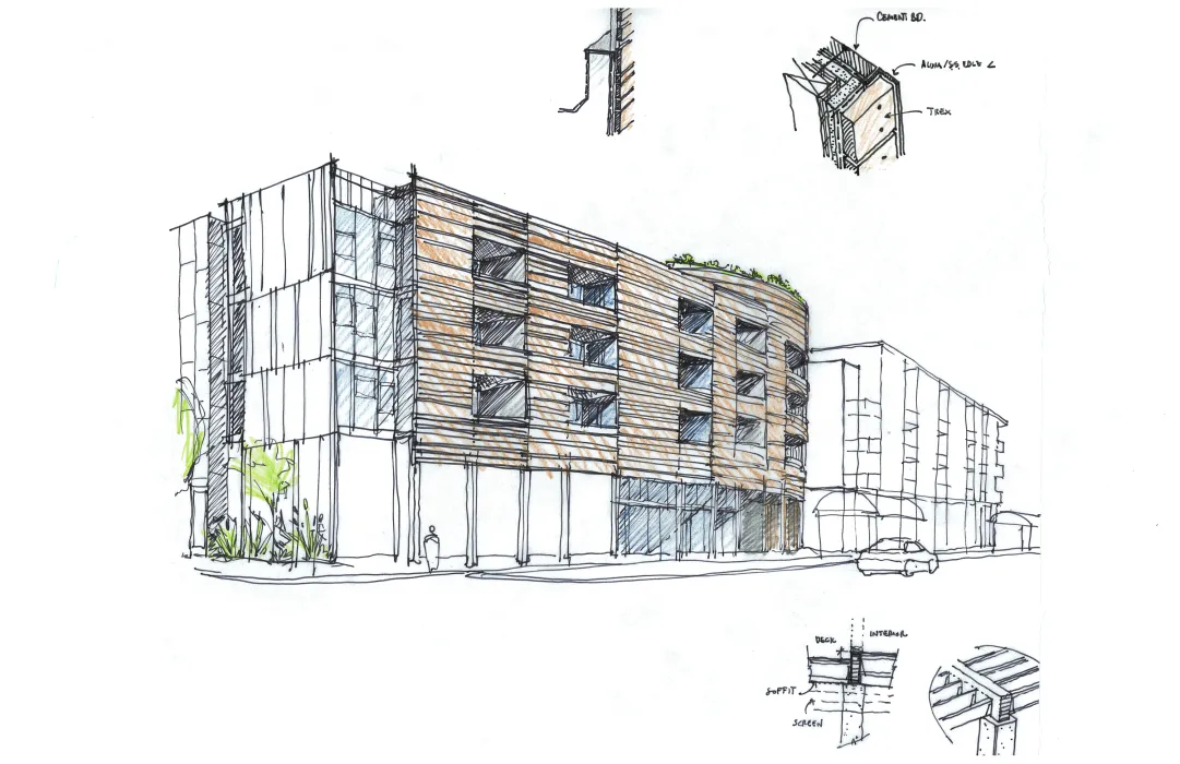 Sketch of La Valentina Station in Sacramento, Ca.