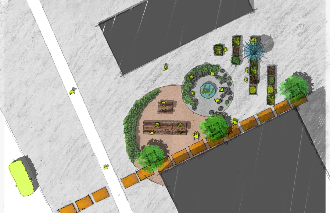 Site plan for Gather Garden in San Francisco.