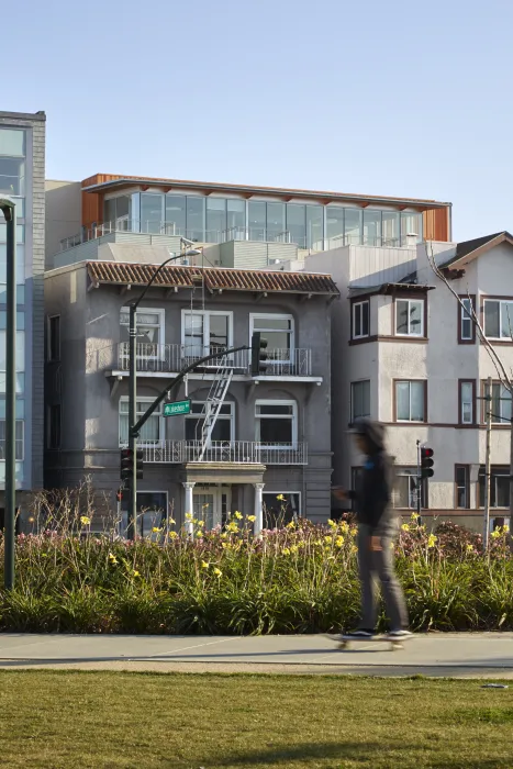 View of Lakeside Senior Housing in Oakland, Ca from Lake Merrit.