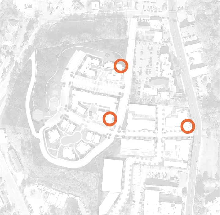 Landmark diagram of Lee Walker Heights in Asheville, North Carolina.