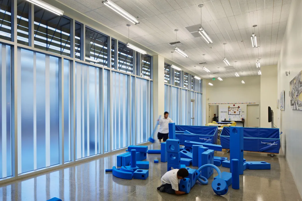 Common room inside La Valentina Station in Sacramento, Ca.