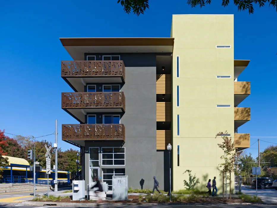 Exterior elevation of La Valentina Station in Sacramento, Ca.