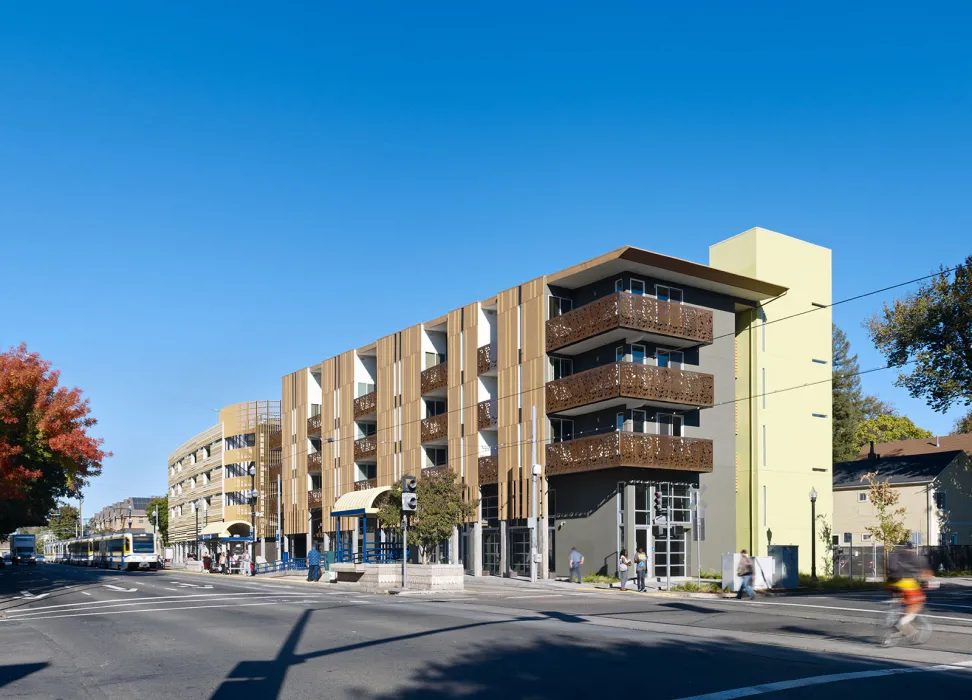 Exterior street view of La Valentina Station in Sacramento, Ca.