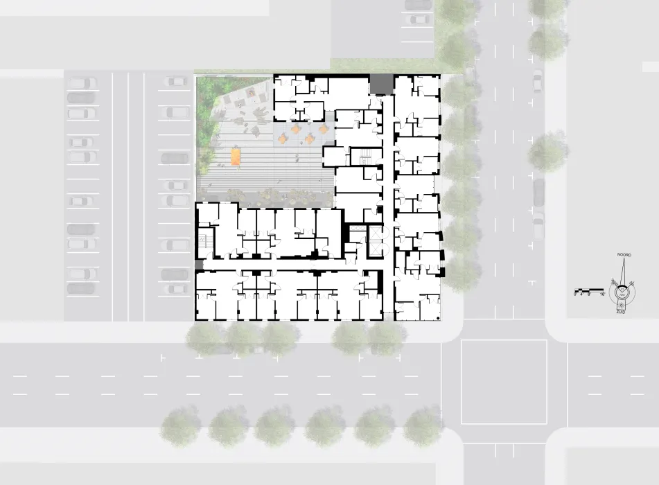 Level two site plan for 555 Larkin in San Francisco. 