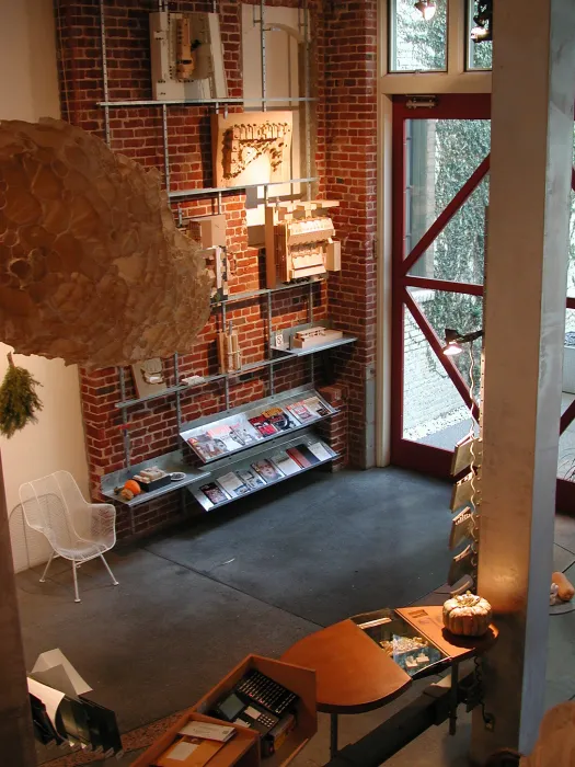 Lobby entrance from the mezzanine at David Baker Architects Office in San Francisco.