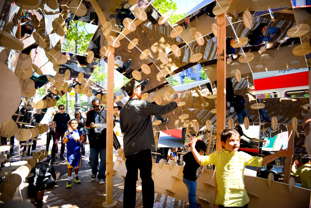 DBA's installation, PeepSHOW, for the Market Street Prototyping Festival in San Francisco.