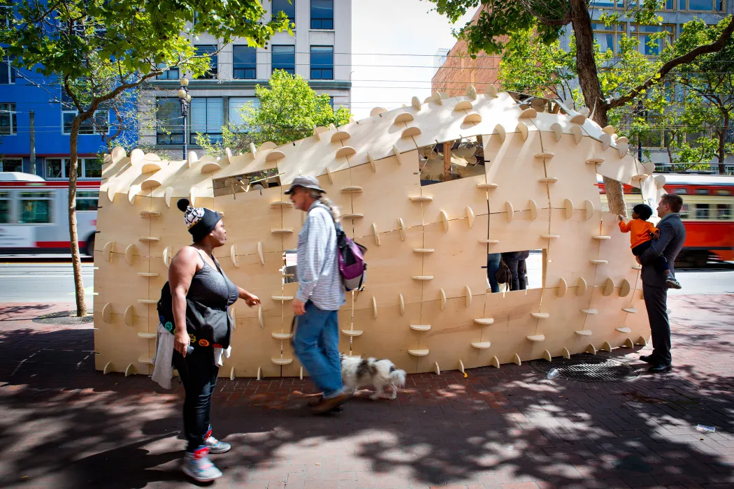 DBA's installation, PeepSHOW, for the Market Street Prototyping Festival in San Francisco.