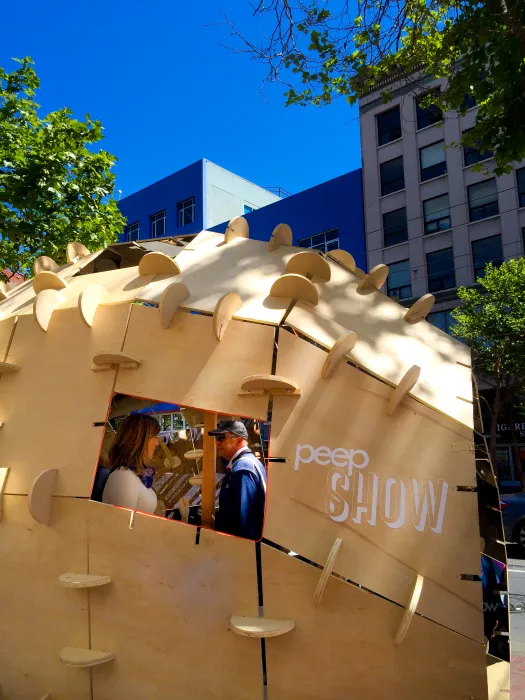 DBA's installation, PeepSHOW, for the Market Street Prototyping Festival in San Francisco.