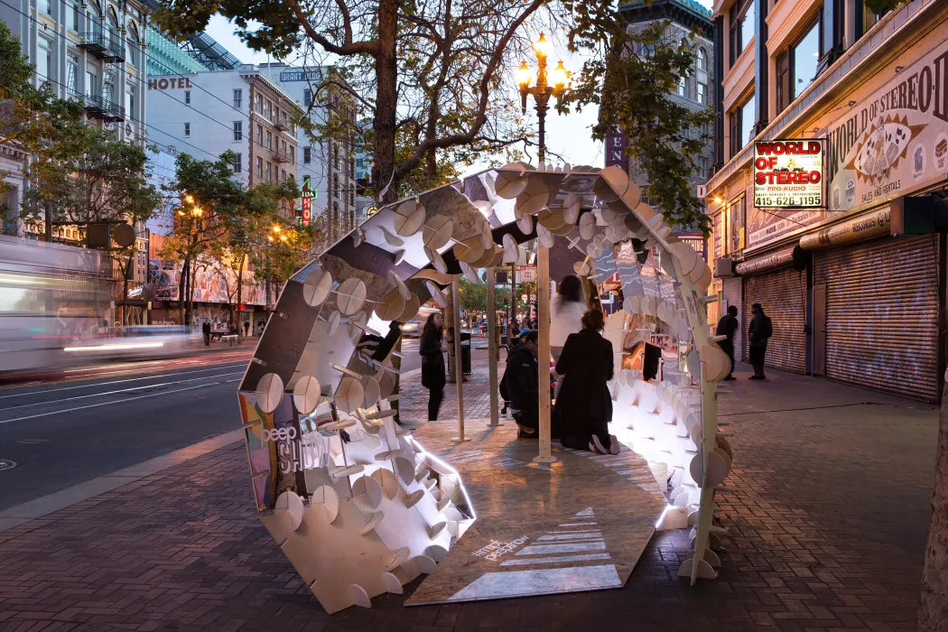 DBA's installation, PeepSHOW, for the Market Street Prototyping Festival in San Francisco.