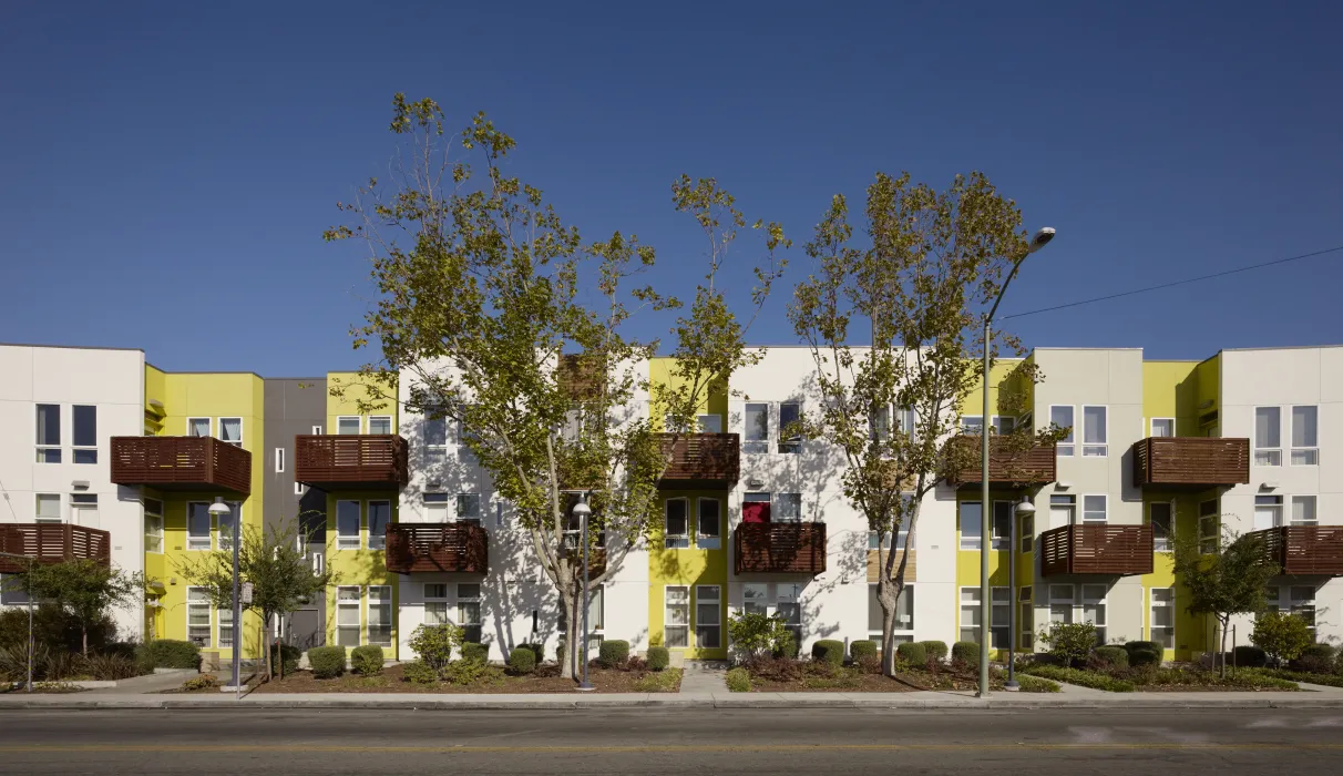 Exterior view of Tassafaronga Village in East Oakland, CA. 