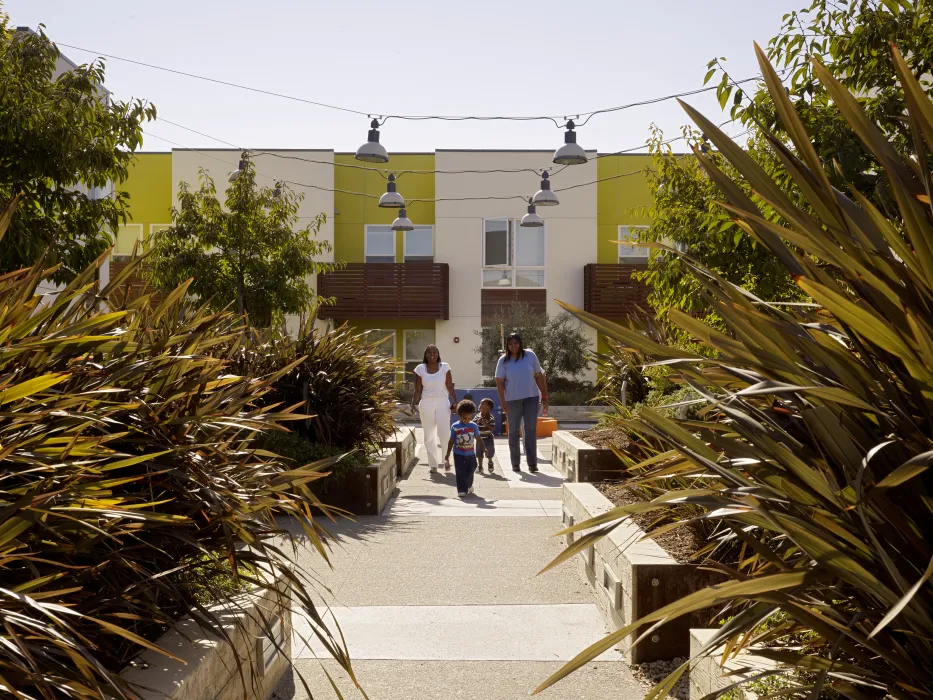 Courtyard at Tassafaronga Village in East Oakland, CA. 