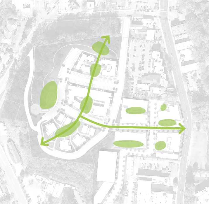 Site plan of Lee Walker Heights in Asheville, North Carolina.