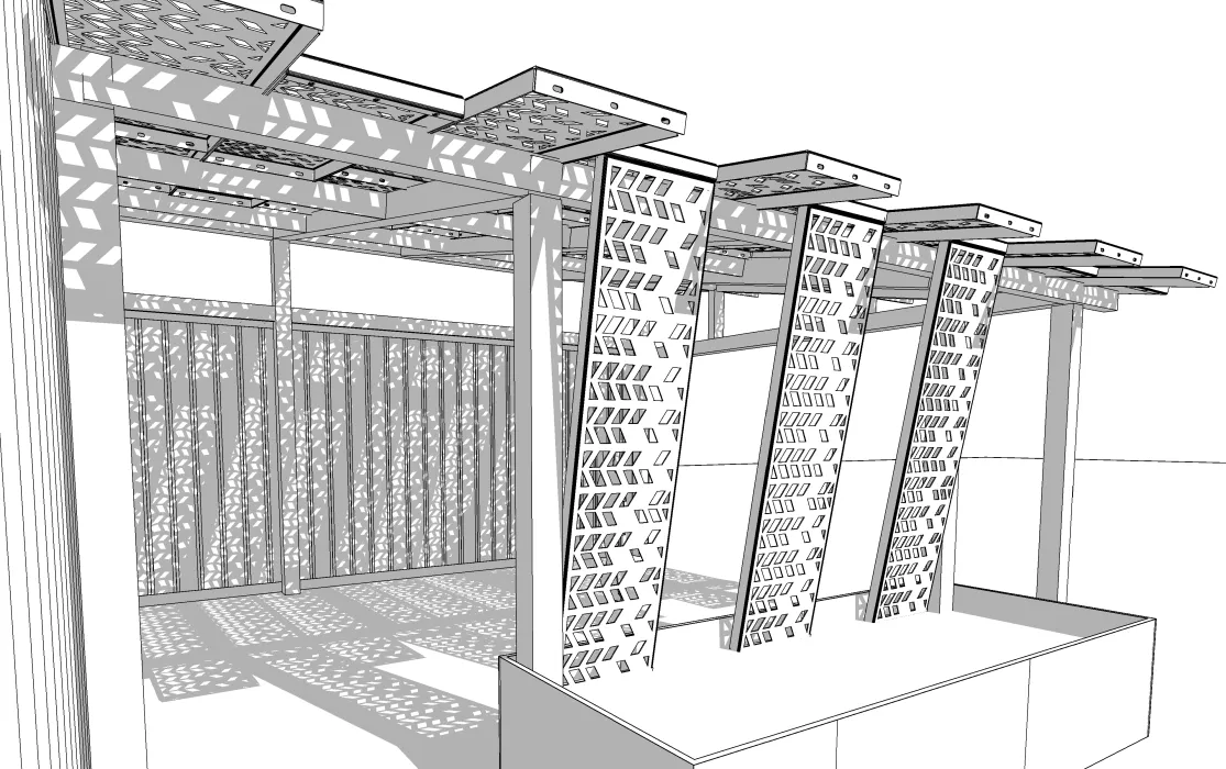 Second open entry for Farm2Market Shade Trellis in Alameda, California.