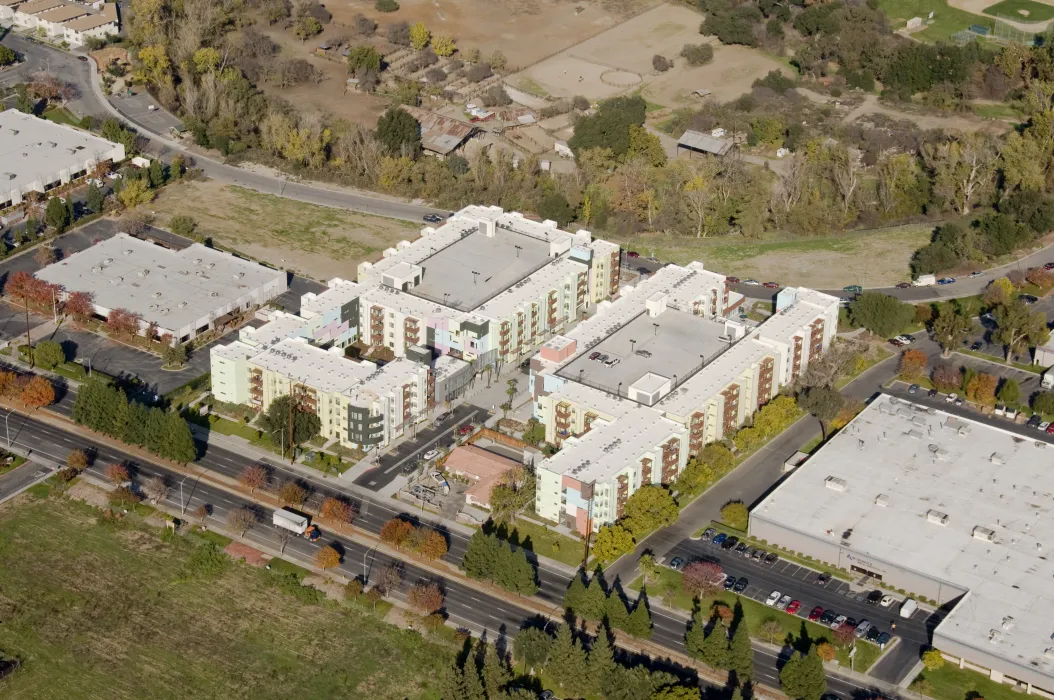 Aerial view of Paseo Senter in San Jose, California.