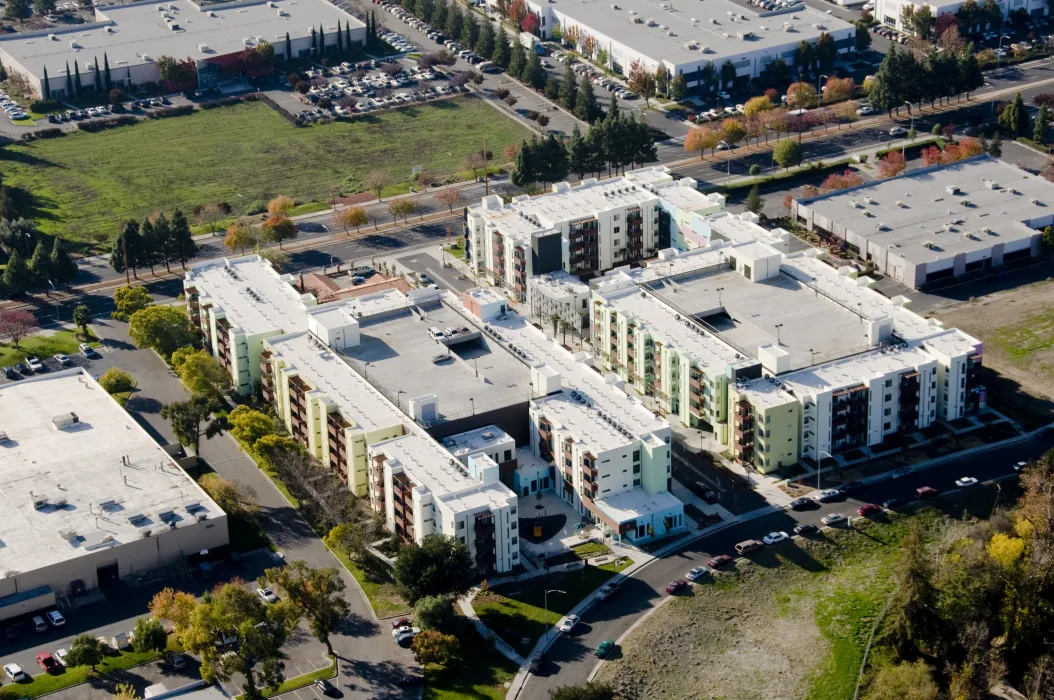 Aerial view of Paseo Senter in San Jose, California.