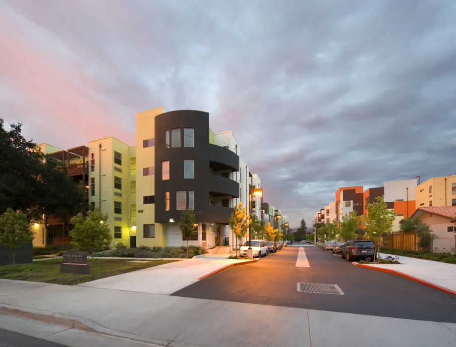 Street view of Paseo Senter in San Jose, California.