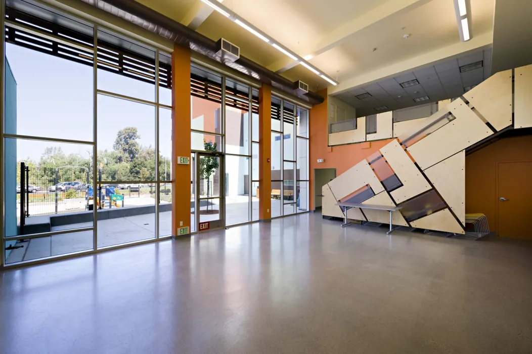 Interior of a community room inside Paseo Senter in San Jose, California.