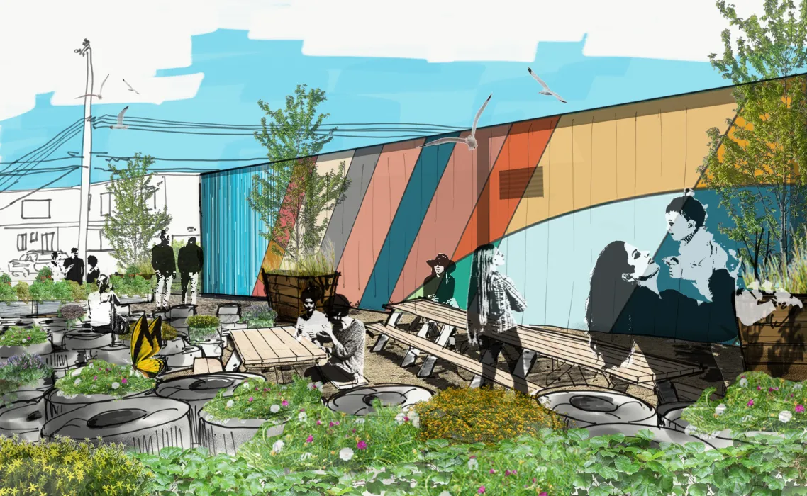 Rendering of Gather Garden in San Francisco.