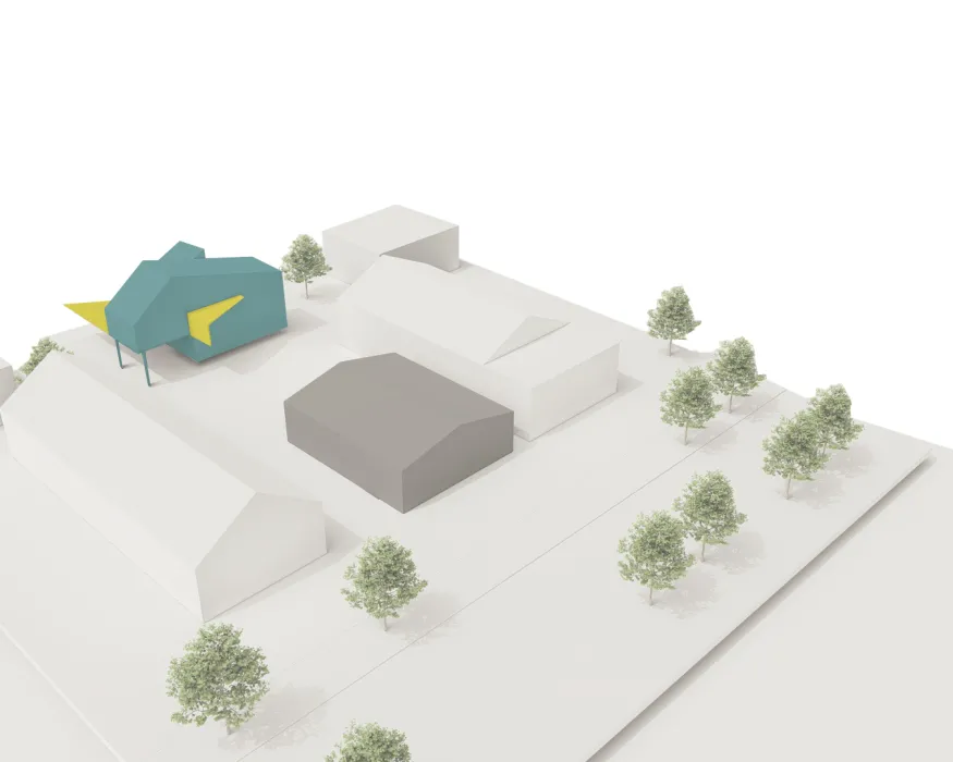 Diagram of Phase 1 of Incremental Density for  More-Plex, a competition entry for kit-of-parts collaborative housing.