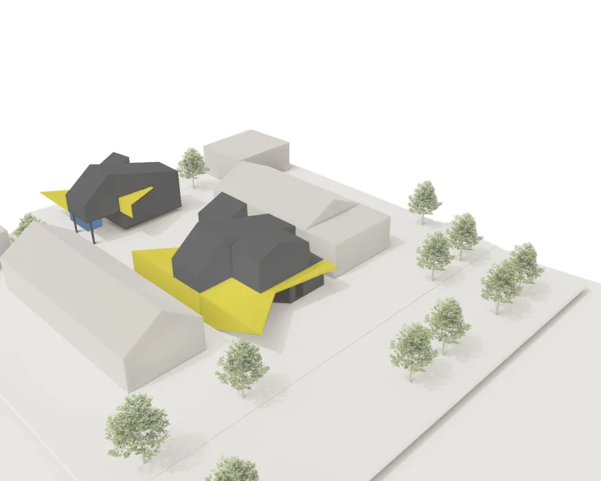 Diagram of Phase 4 of Incremental Density for  More-Plex, a competition entry for kit-of-parts collaborative housing.