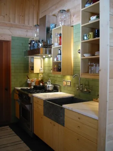 Kitchen inside Redstone Cabin in Redstone Colorado.