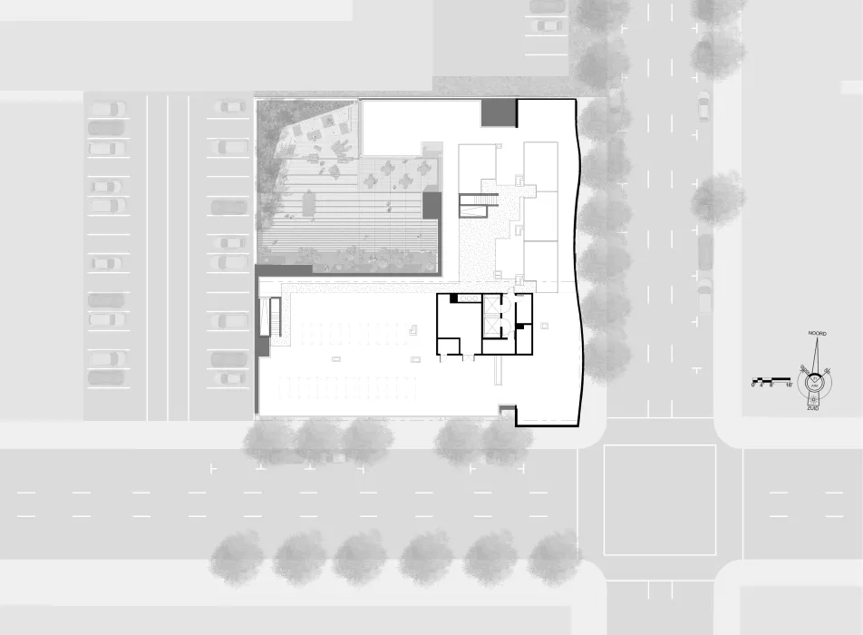 Roof plan for 555 Larkin in San Francisco. 