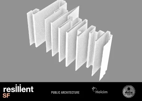 Diagram with white sectional panels. 