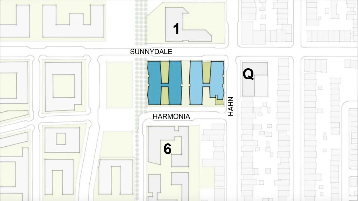 Site plan for Sunnydale Block 3 in San Francisco.