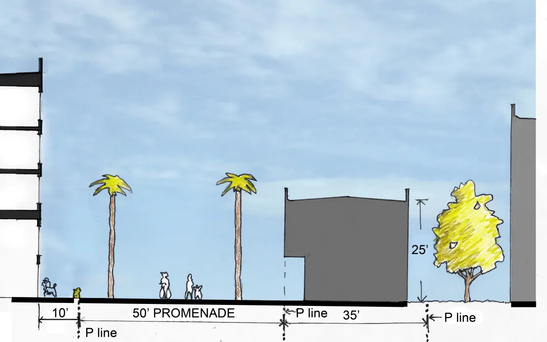 Sketch of section of Union Flats in Union City, Ca.