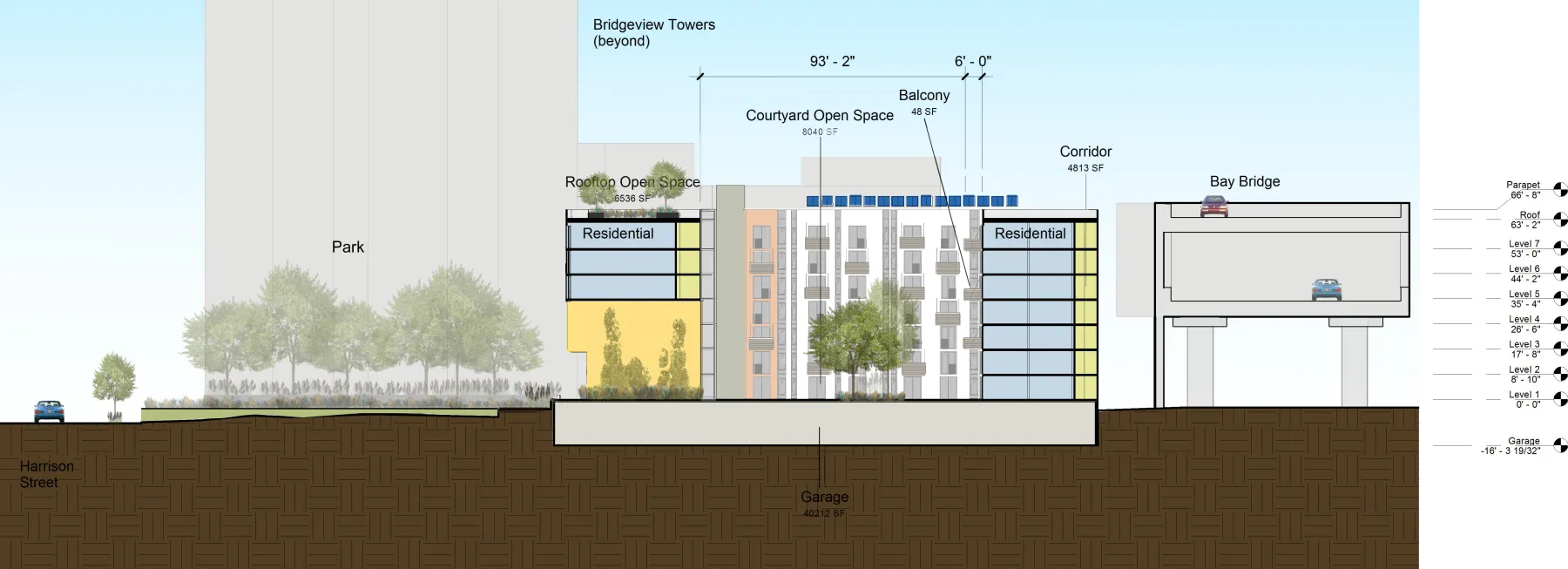 Diagram of the sections of Rincon Green in San Francisco.