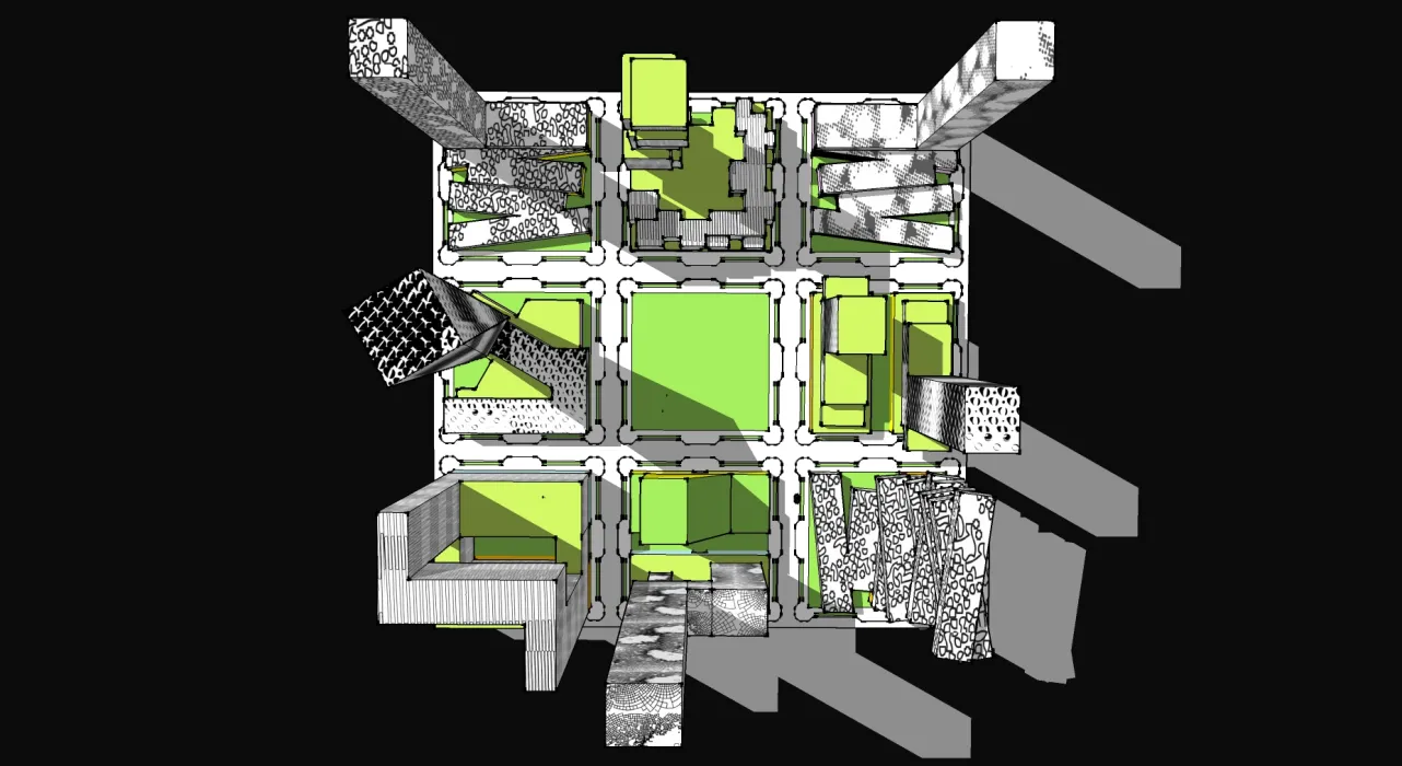 Aerial site plan of humanCITY.