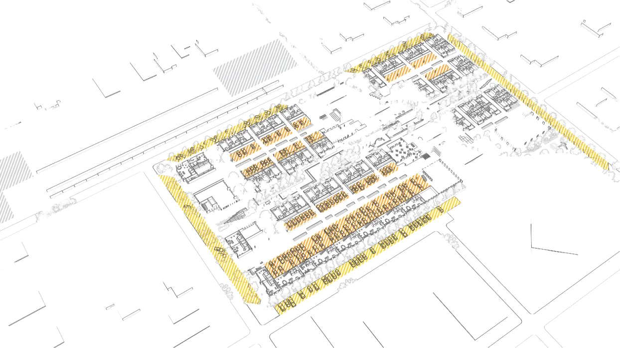 Diagram showing the parking strategy for Housing Northwest Arkansas Initiative.