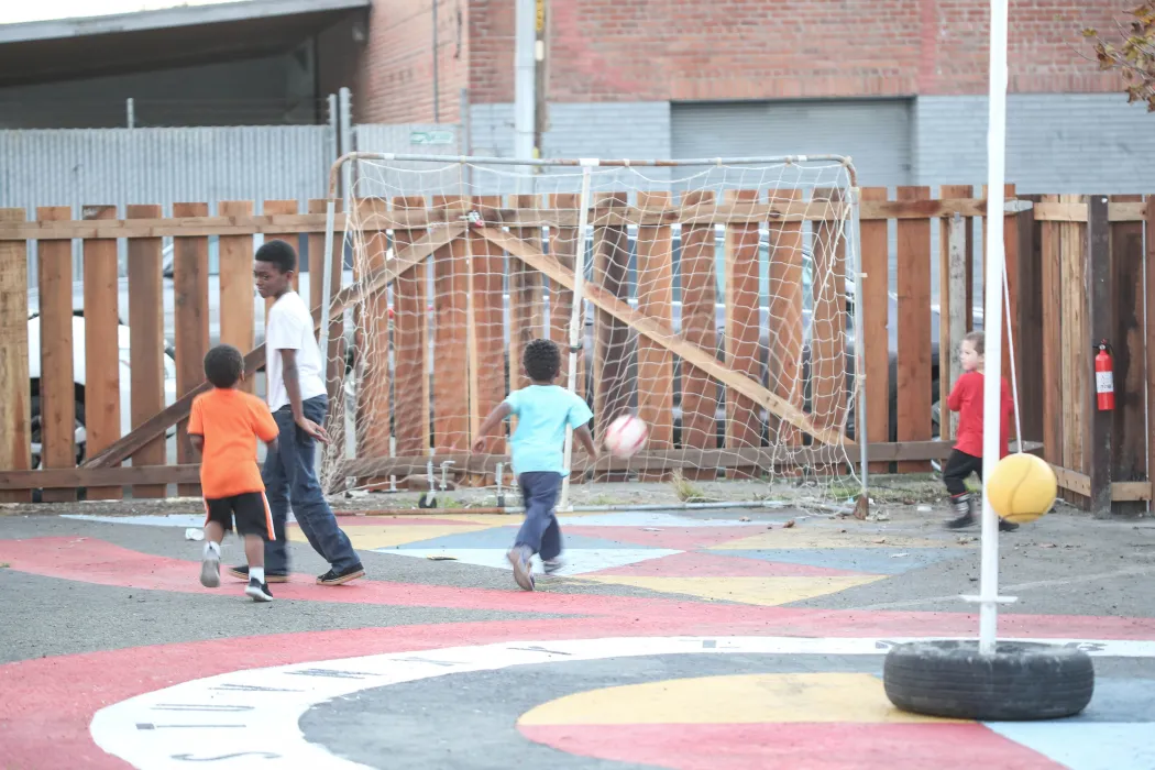 Children enjoying the Family Playground at SPARC-It-Place in Oakland, Ca.