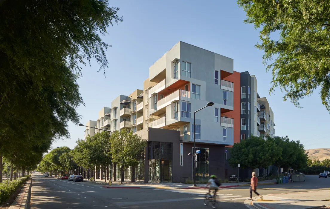 Exterior view of Station Center Family Housing in Union City, Ca.