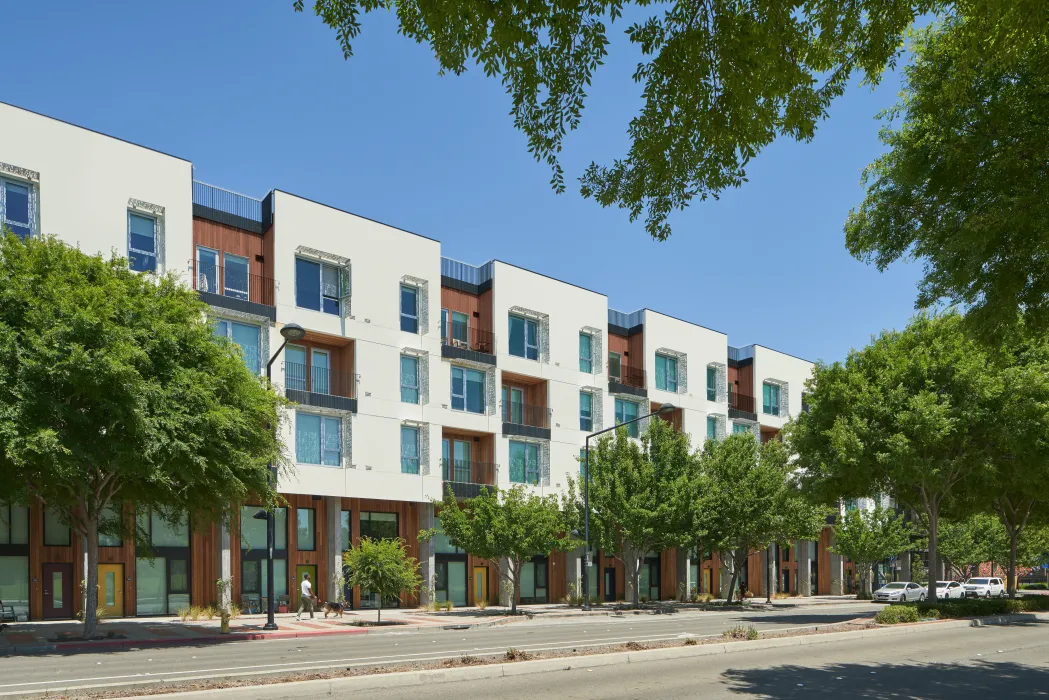 Street view of flex lofts at Union Flats in Union City, Ca.