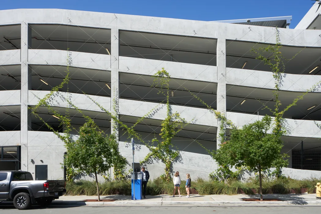 Parking garage exterior at Union Flats in Union City, Ca.