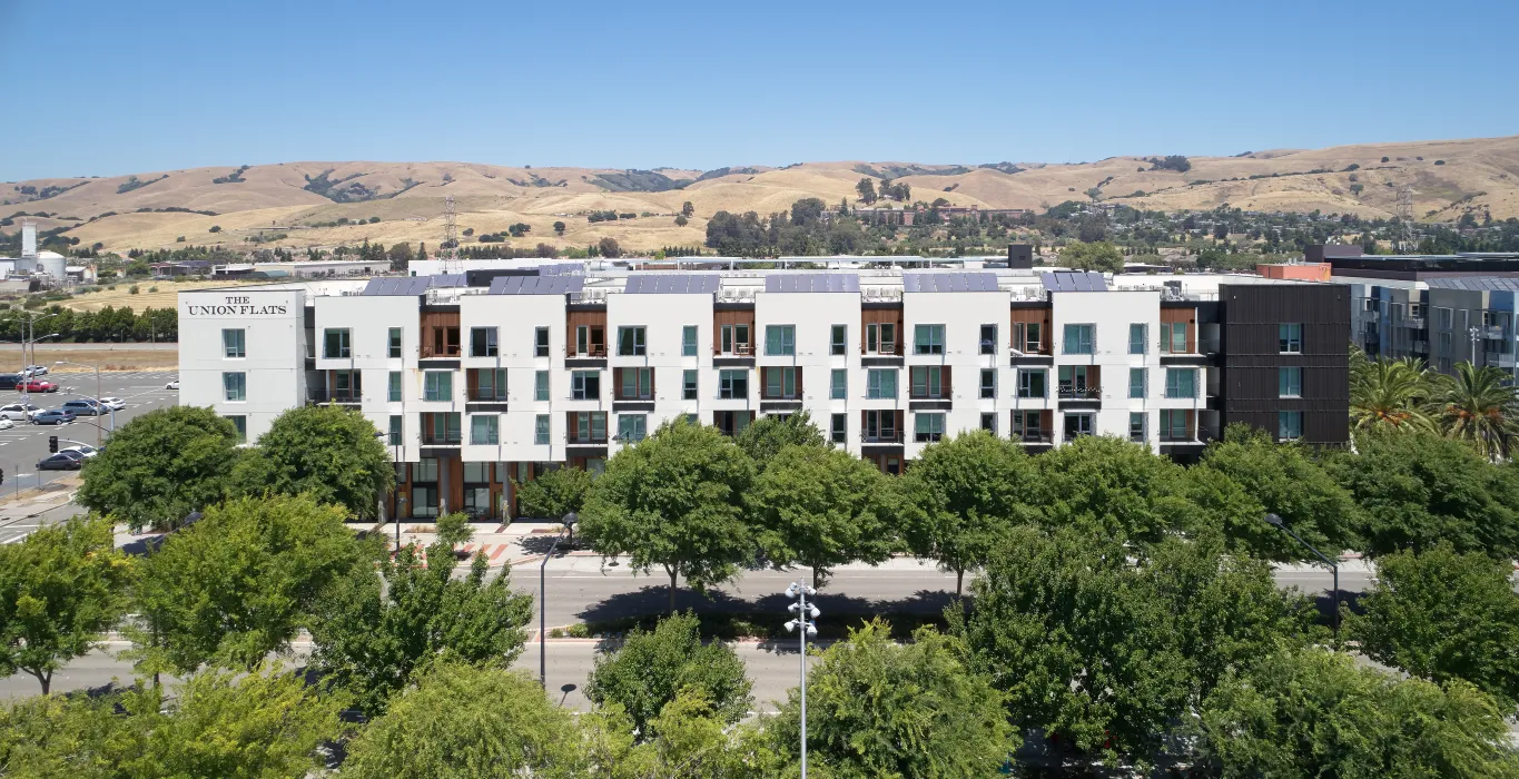 Aerial view Union Flats in Union City, Ca.