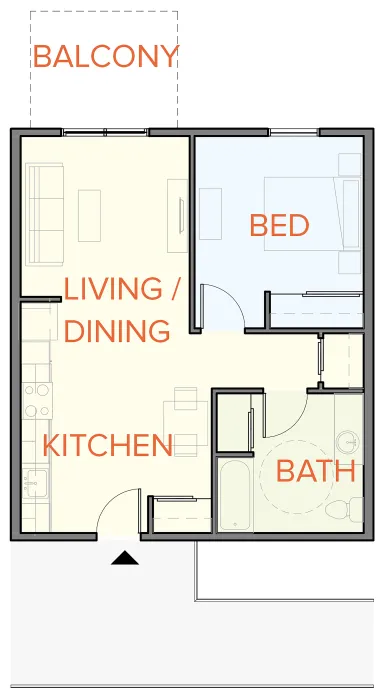 Unit plan of Lee Walker Heights in Asheville, North Carolina.