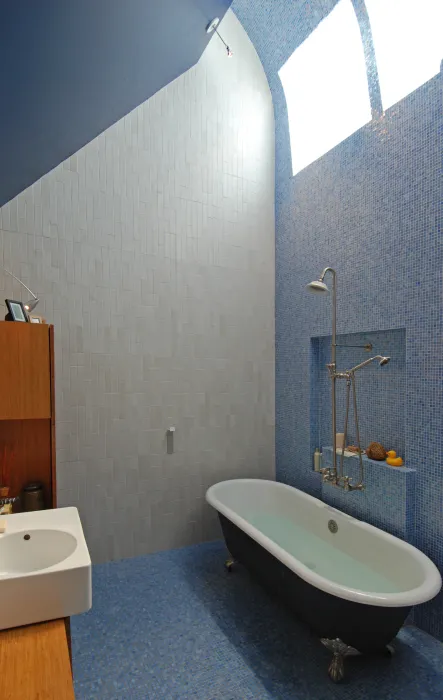 Bathroom with a skylight at Shotwell Design Lab in San Francisco.