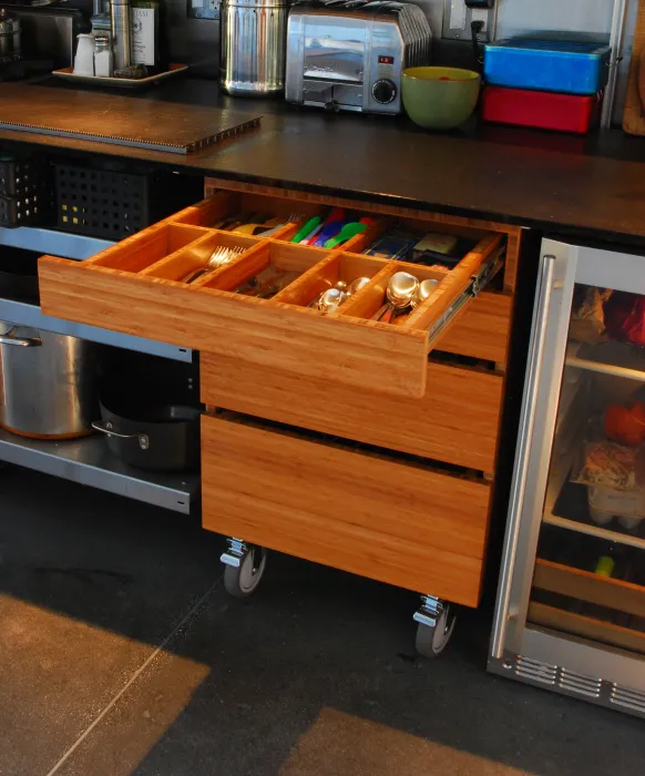 Kitchen drawers at Shotwell Design Lab in San Francisco.