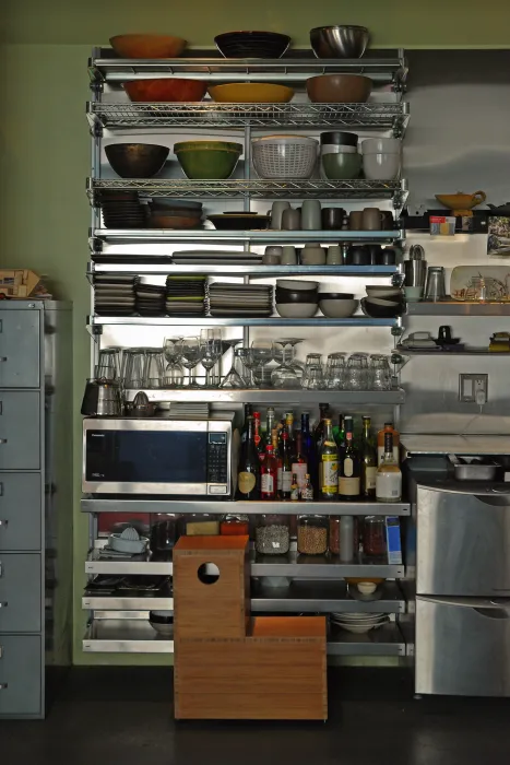 Open kitchen pantry at Shotwell Design Lab in San Francisco.