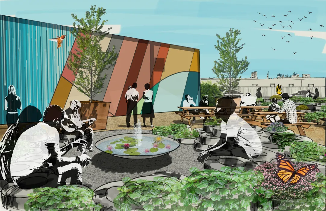 Rendering of Gather Garden in San Francisco.