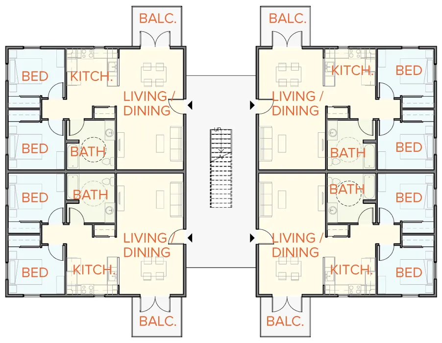 Floor plan of Lee Walker Heights in Asheville, North Carolina.