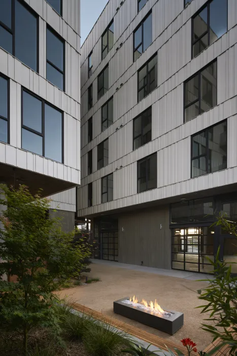 Private residential courtyard in The Union in Oakland, Ca. 